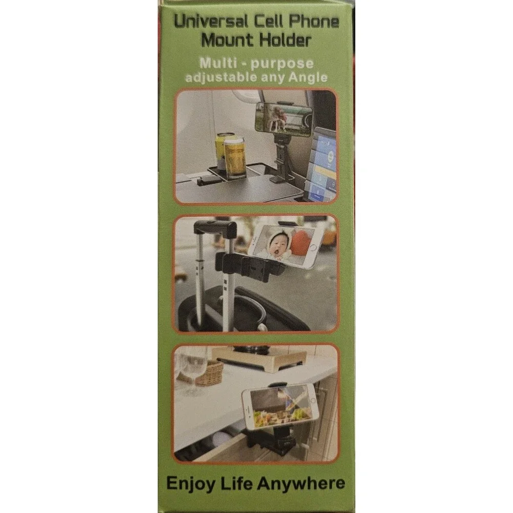 Universal Airplane Seat Phone Stand Multi-Directional Dual 360 Degree Holder NEW